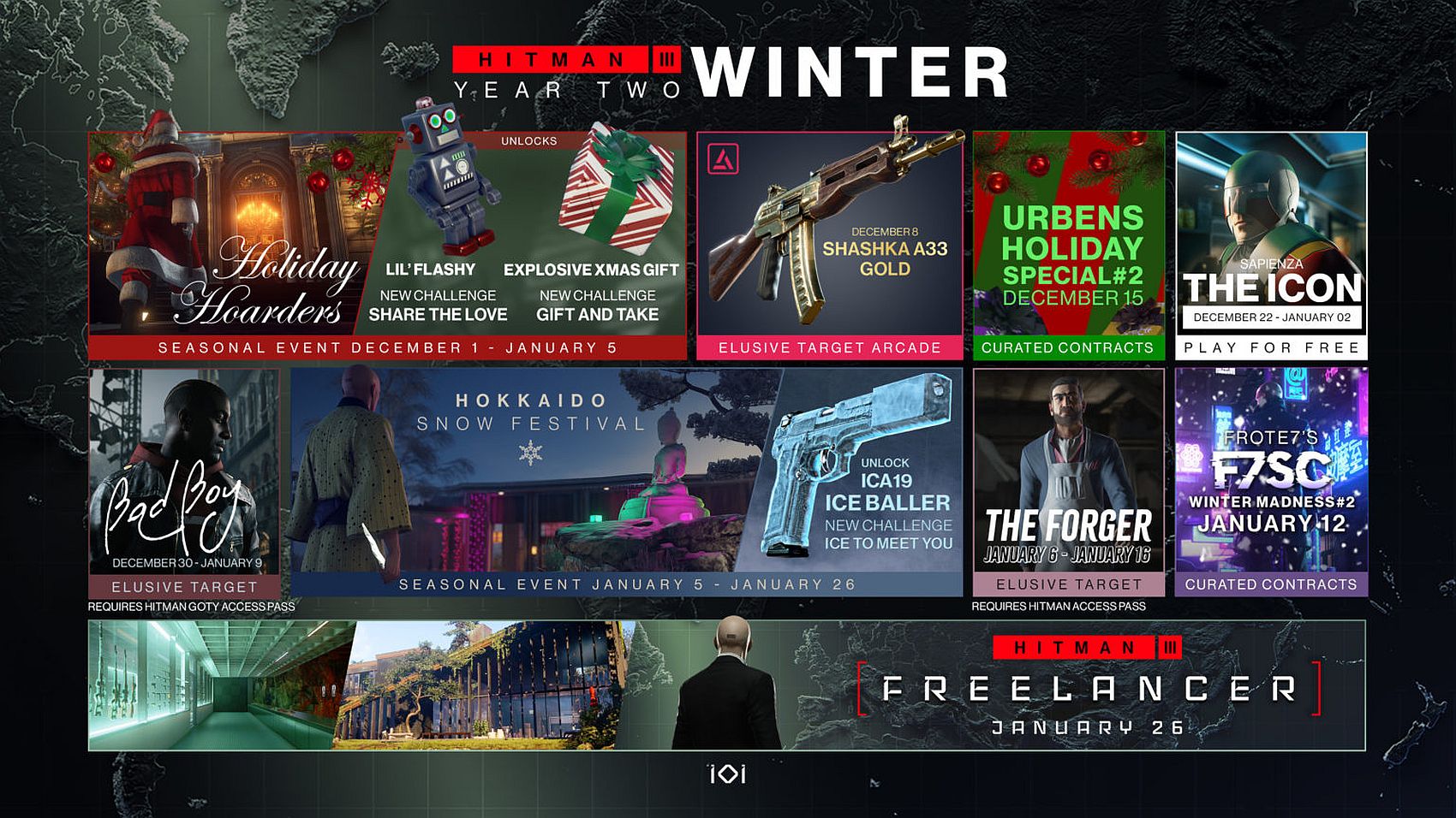 Hitman 3 Winter Roadmap outlines what to expect through January